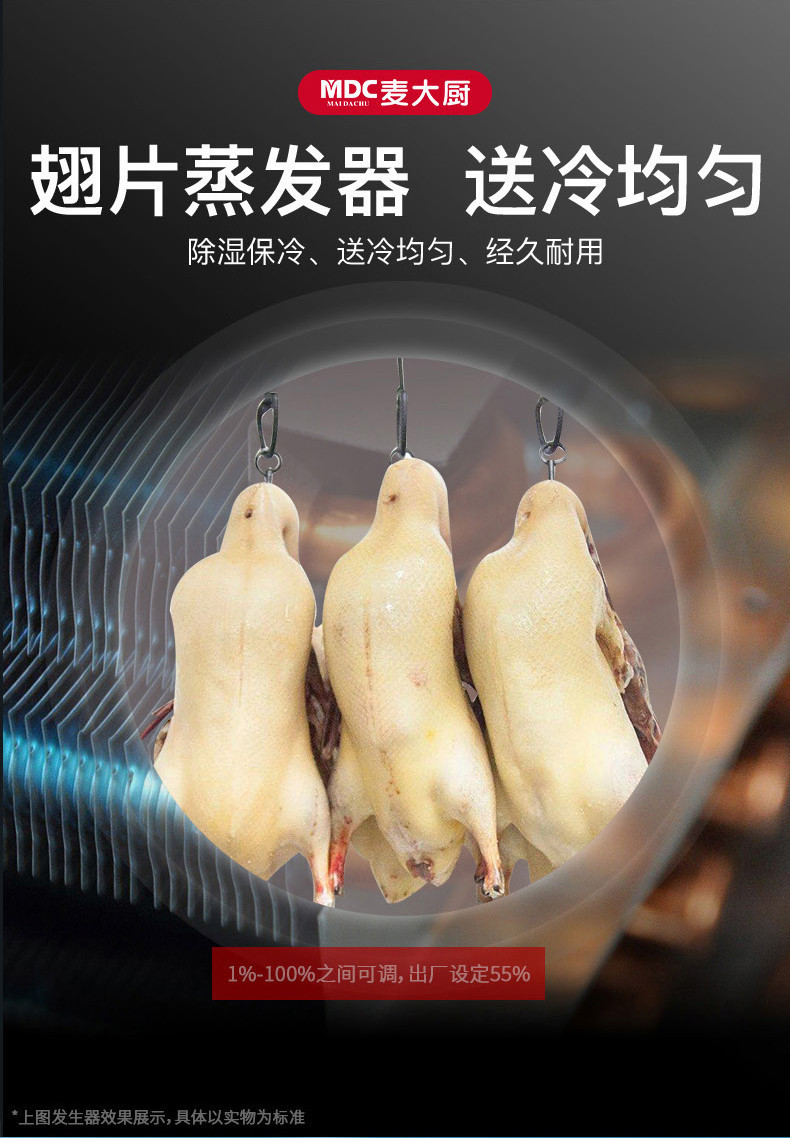 麦大厨烤鸭风干晾鸭柜商用智能吹鸭晾胚烘干机烧鸭烧鹅冷藏保鲜柜