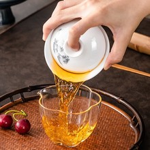 三才盖碗陶瓷家用功夫茶具单个大号茶盏茶碗白瓷泡茶器特价清仓