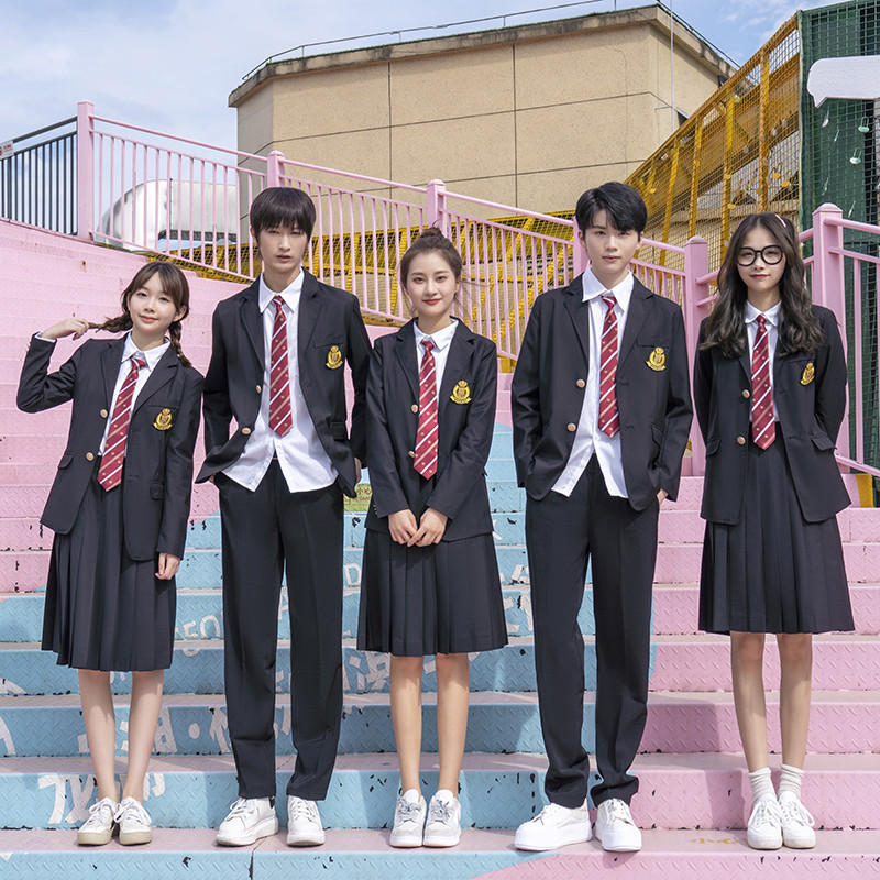 秋冬季中学生西装外套班服套装学院风韩版高中校服国庆合唱演出服