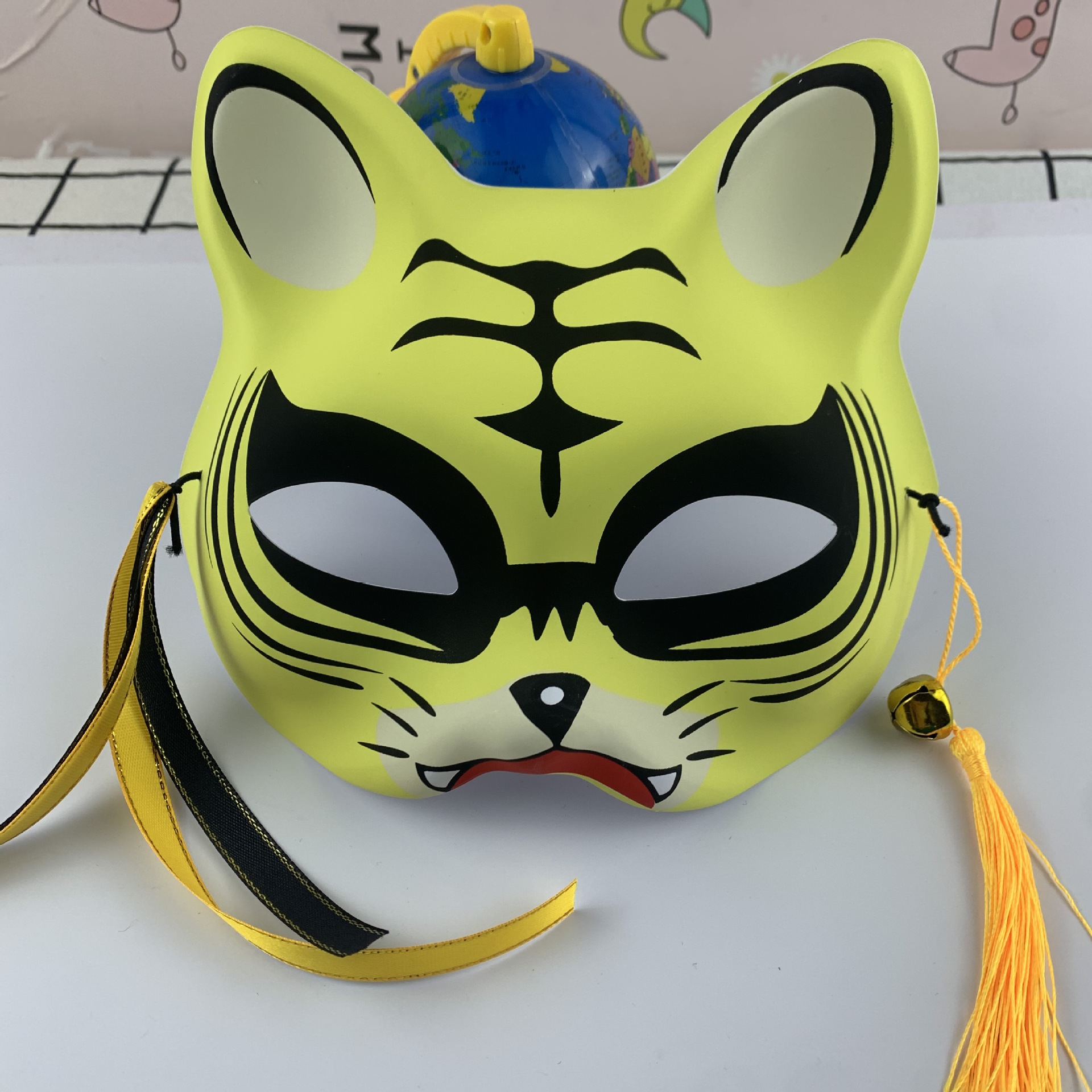 2022新品发光老虎面具网红款狐狸面具日式和风动漫派对装扮半脸猫