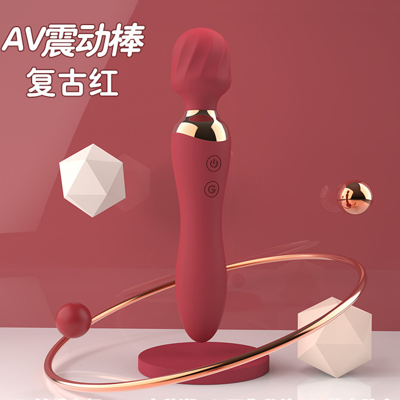 New Women's Double-Headed Silicone a Sexy V Massage Vibrator Guangzhou Company Foreign Trade Pakistani Adult Supplies
