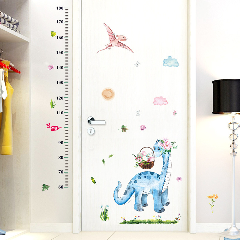 Height Measurement Wall Sticker Sk7218 Dinosaur Height Measurement Wall Sticker Children's Room Door Early Education Training School Background Decorative Wall Sticker