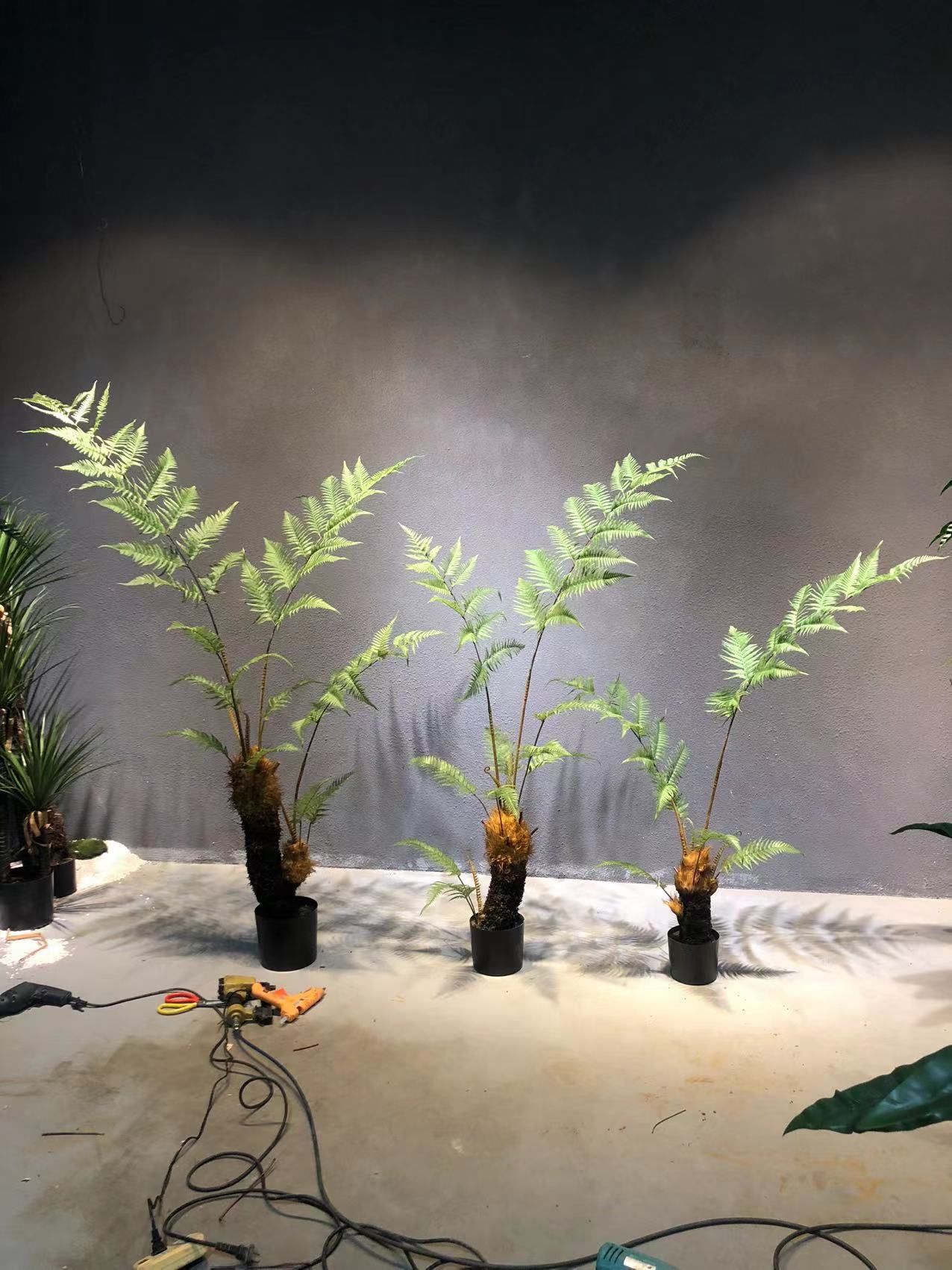 仿真树金丝猴蕨绿植批发猴头蕨植物盆栽禅意造景装饰室内落地摆件