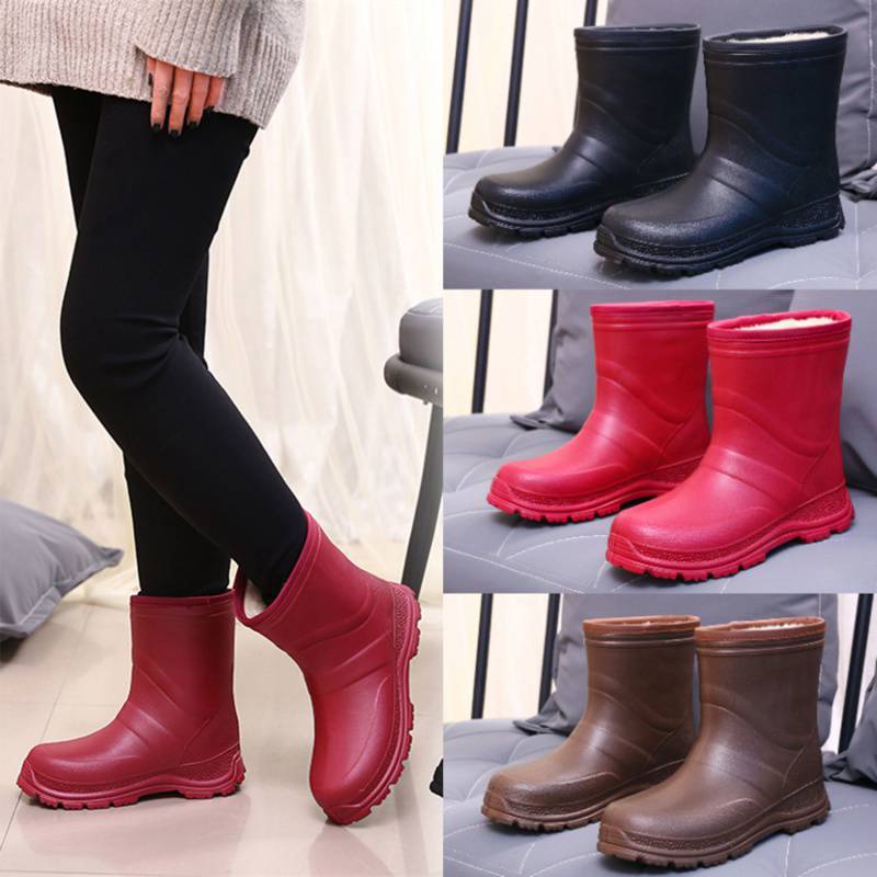 新款雪地靴防滑保暖防水雨鞋eva一体洗车厨房加绒棉鞋学生韩版靴