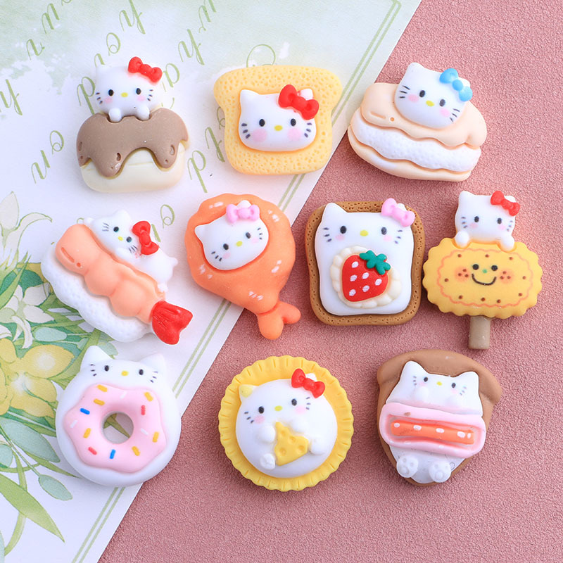 Cat Series Cake Cream Glue DIY Simulation Candy Toy Resin Jewelry Accessories Phone Case Material Decoration Ornaments