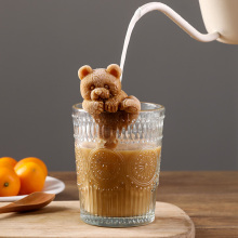 硅胶小熊爬杯做冰块模具冻咖啡牛奶造型盒创意立体挂杯小熊制冰格