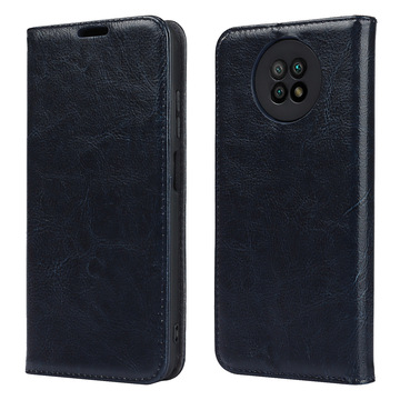 适用红米note 9 5g手机壳红米note9 4g疯马纹真皮双折边皮套批发