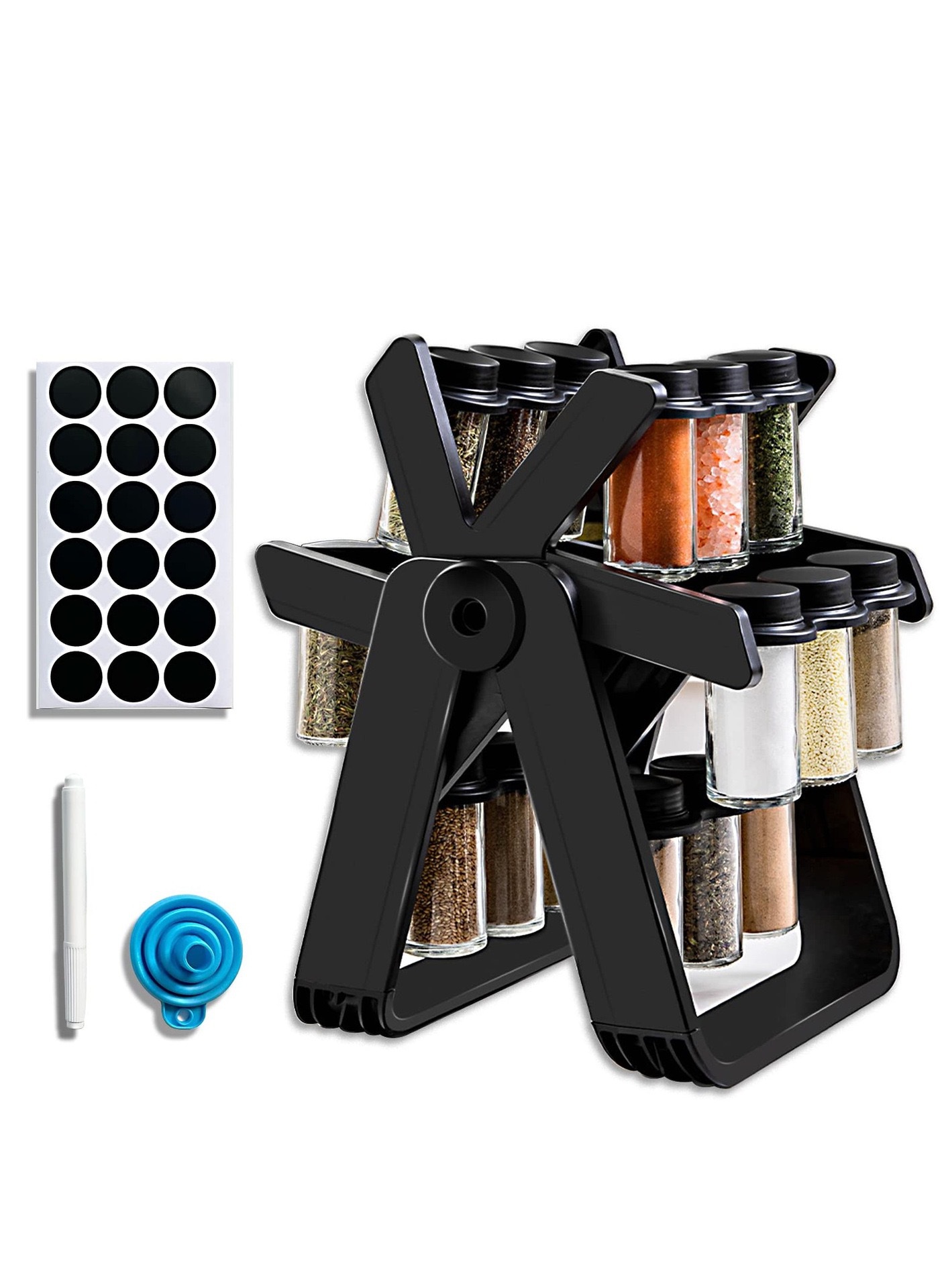 Rotating Ferris Wheel Glass Seasoning Rack Set Seasoning Bottle Seasoning Jar Spice Jar Seasoning Bottle Set