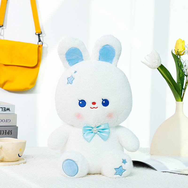 Cute Minnie Bear Doll Bear Bunny Doll White Children's Plush Toys Bow Tie Bear Doll for Girls