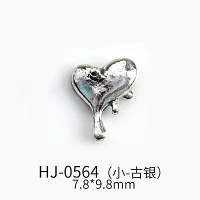 New Niche Advanced Alloy Love Liquid Flow Cool Girl Hot Girl Wind Color Retention Nail Ornament Hj0561