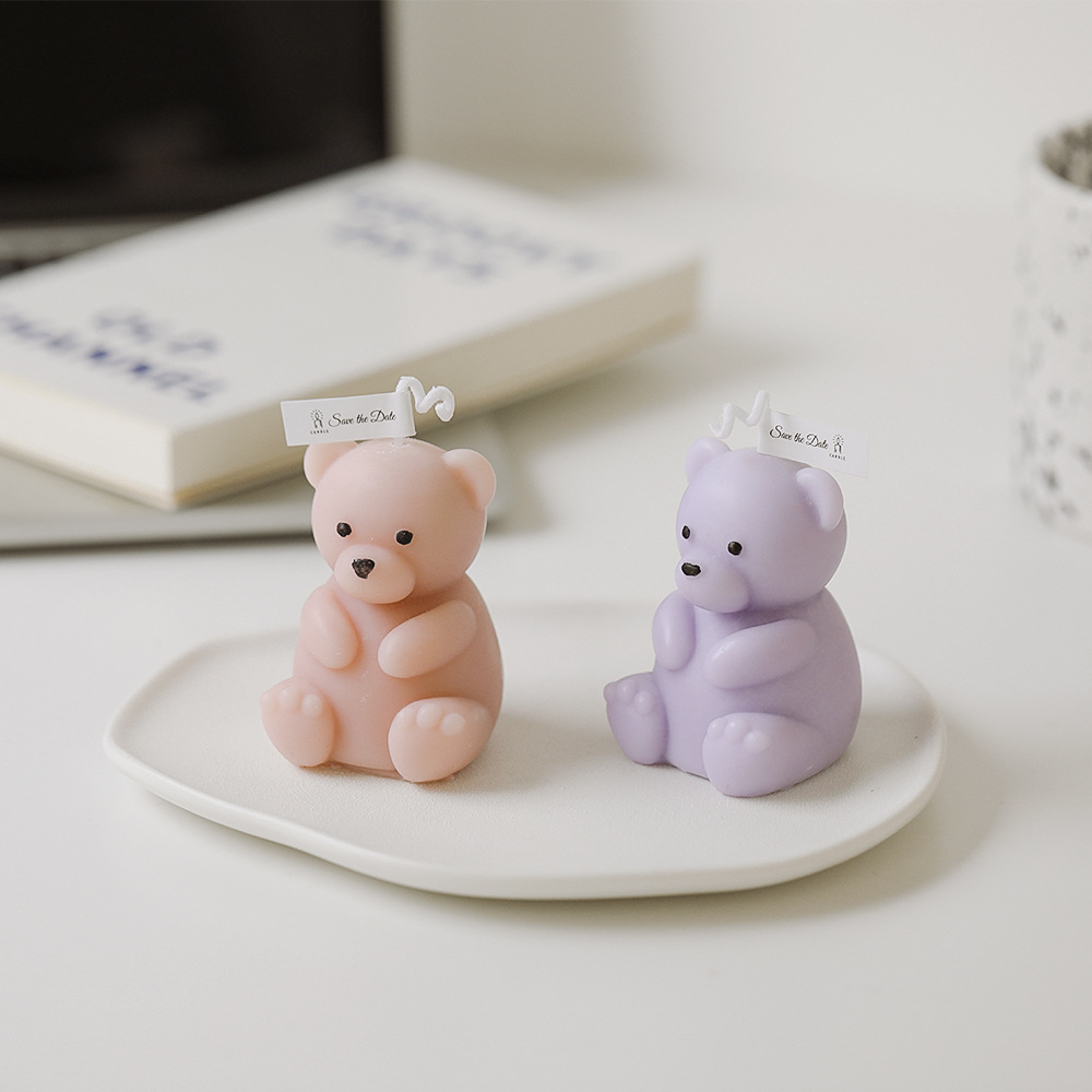 Sitting Bear Candle Wholesale Cartoon Animal Cute Creative Aromatherapy Decoration Handmade Ins Internet Celebrity Birthday Candle