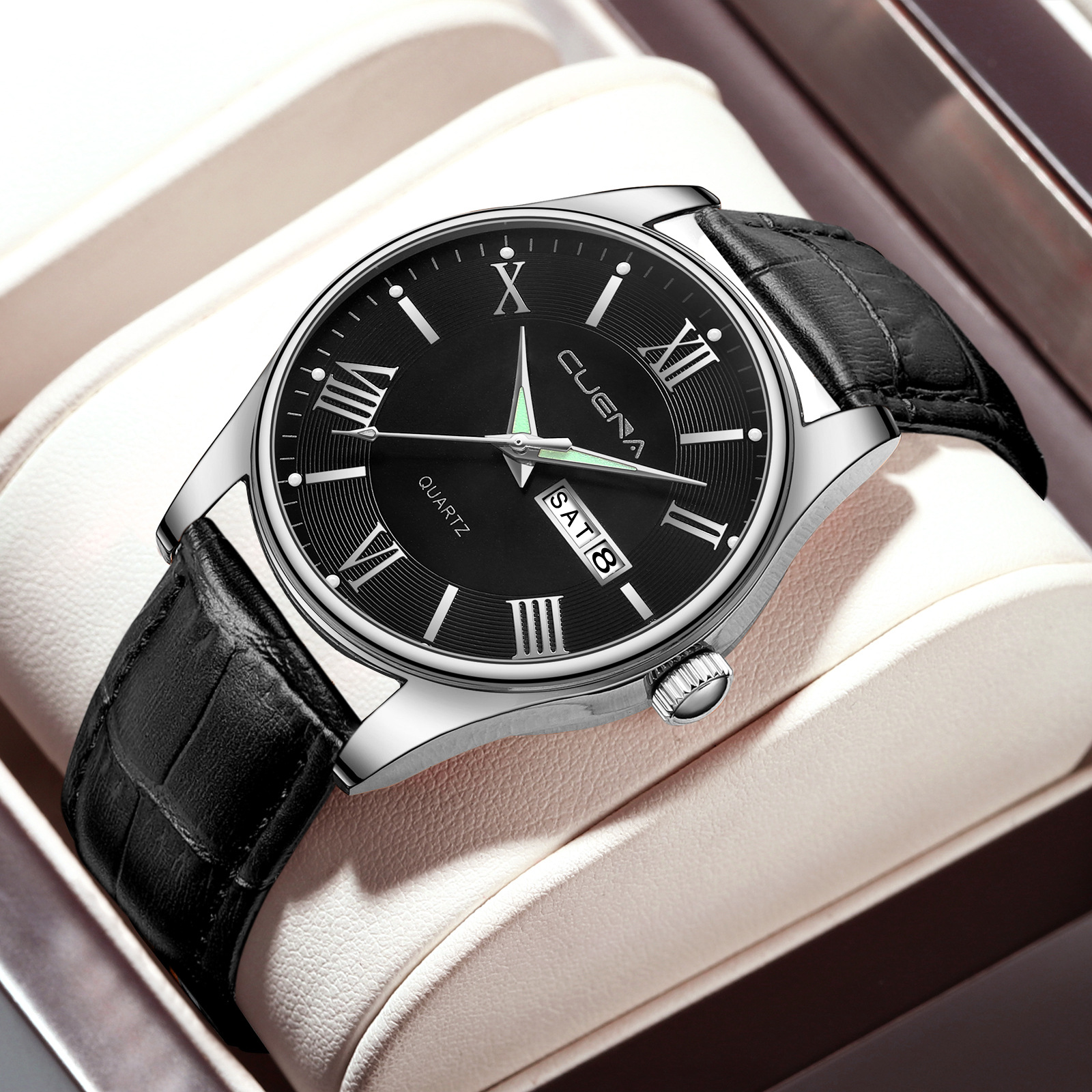 cuena卡迪时正品皮带防水时尚潮流手表男士皮带韩版男表外贸爆款