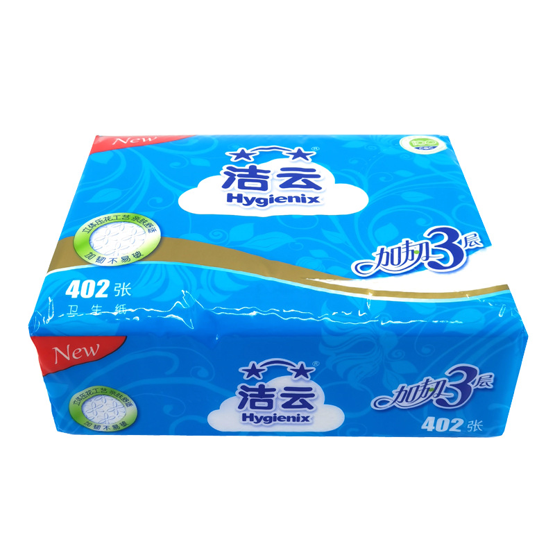 Jieyun 402 Toilet Paper Household 3-Layer 134 Pumping Rectangular Tissue Toilet Paper Bung Fodder One Piece Dropshipping