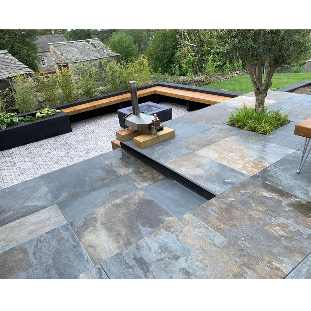 锈板地砖文化石庭院地铺石