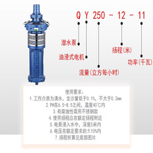 QY25-17-2.2油浸式潜水泵380V三相喷淋喷泉大流量高压农用抽水机