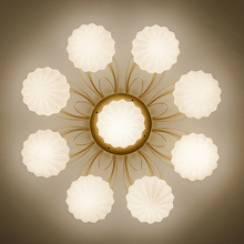 美式客厅灯具吸顶灯北欧简约现代餐厅灯创意个性圆形卧室金色灯饰
