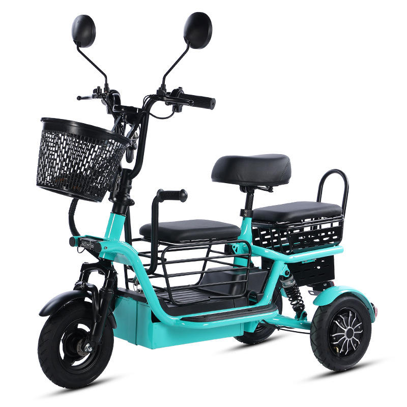 工厂直销小型电动三轮车家用接送孩子宝妈带娃老年人代步亲子折叠