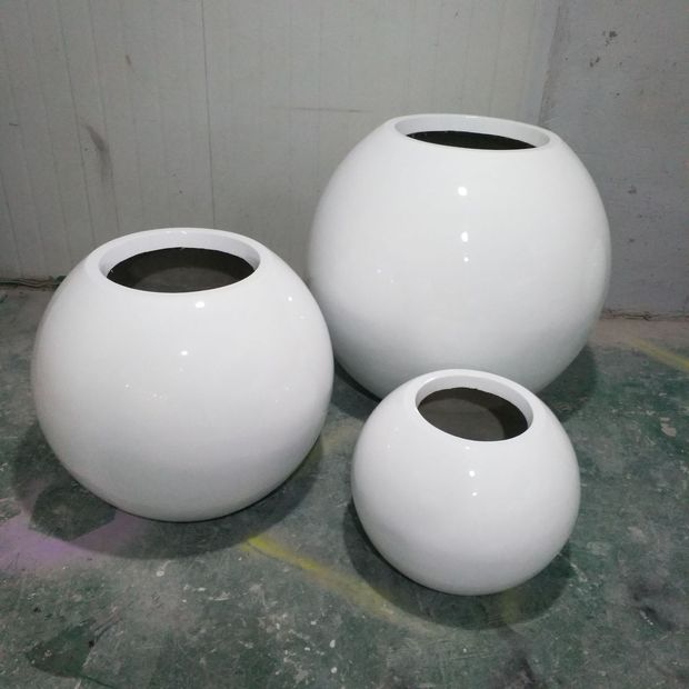 广东玻璃钢花箱摆件 长方形花箱 玻璃钢不锈钢花箱花盆工艺品