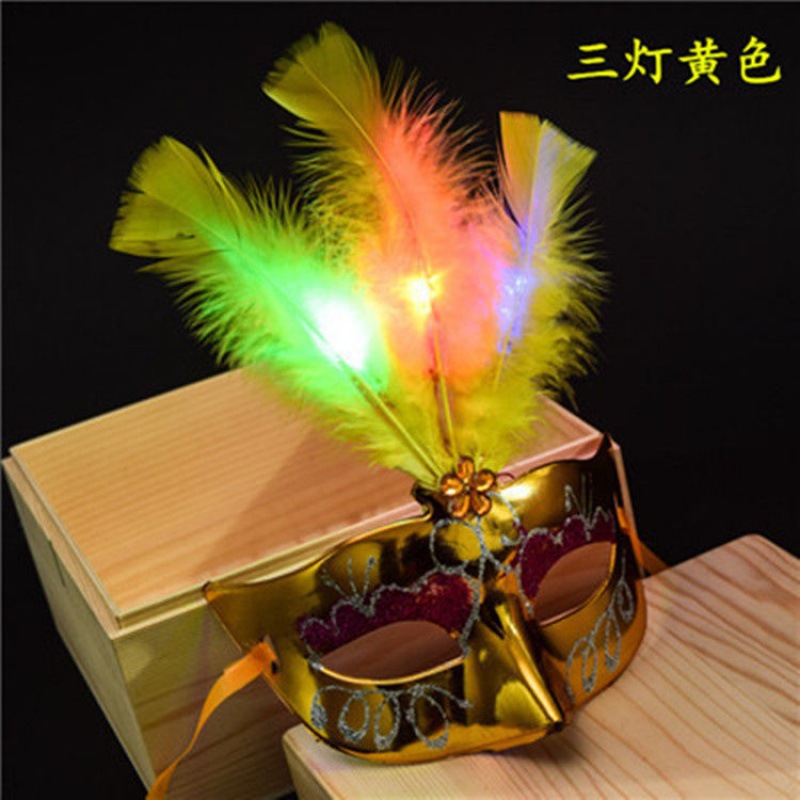 Mask Wholesale Stall Goods Children's Luminous Men's Mask Masquerade Women's Half Face Adult Party Children's Day Toys