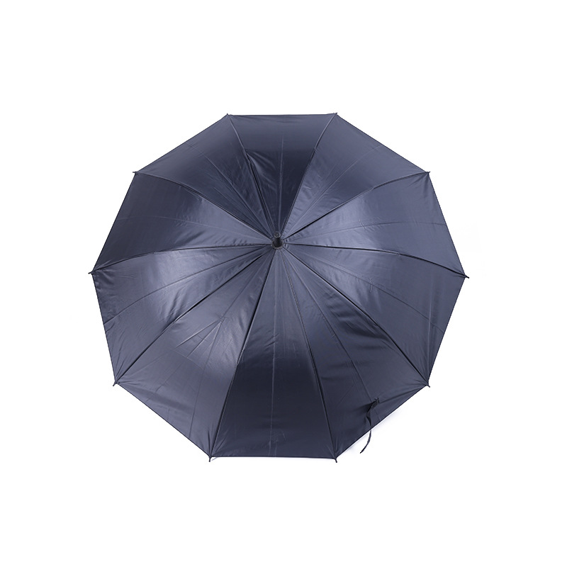 自动10骨加大黑伞 殡葬殡仪全黑伞直杆弯柄雨伞浙江厂家批发 现货