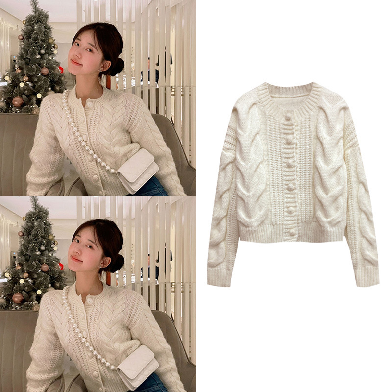 现货孟子义同款衣服明星韩版白色蝴蝶结毛衣针织衫上衣小敏家刘小敏