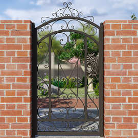 新中式铁艺庭院大门简约欧式别墅花园铁门围墙栏杆门乡村院子