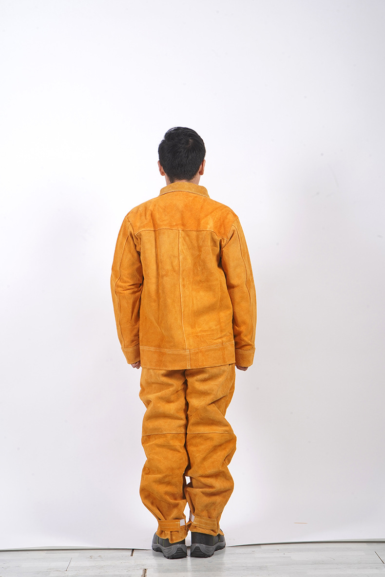 牛皮工作服 防飞溅隔热电焊工作服 带袖工防高温防烫防护服