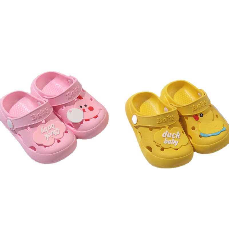 New Children's Hole Shoes Baotou Infant Boys and Girls Baby Slippers Summer Cute Outdoor Toddler Soft