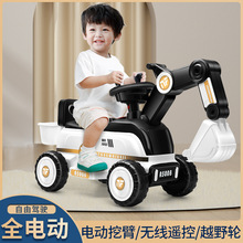 儿童电动挖掘机2--7岁大号可坐可骑充电遥控宝宝挖土机工程玩具车