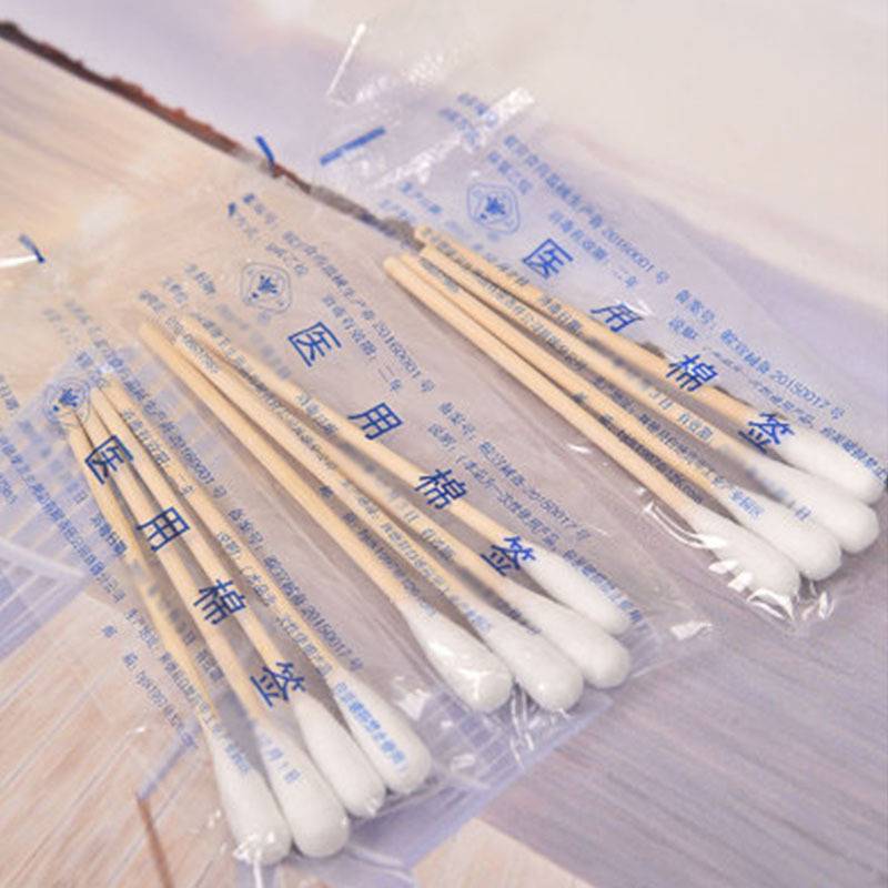 北京德康一次性无菌棉签消毒大头灭菌棉花棒婴儿木棒单头棉棒