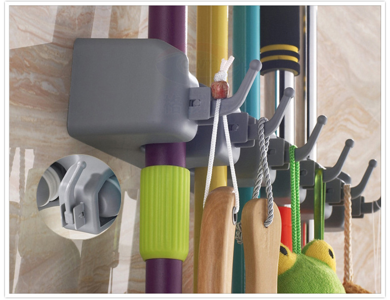 无痕拖把挂钩塑料拖把架子挂钩多功能魔术扫把清洁工具挂架