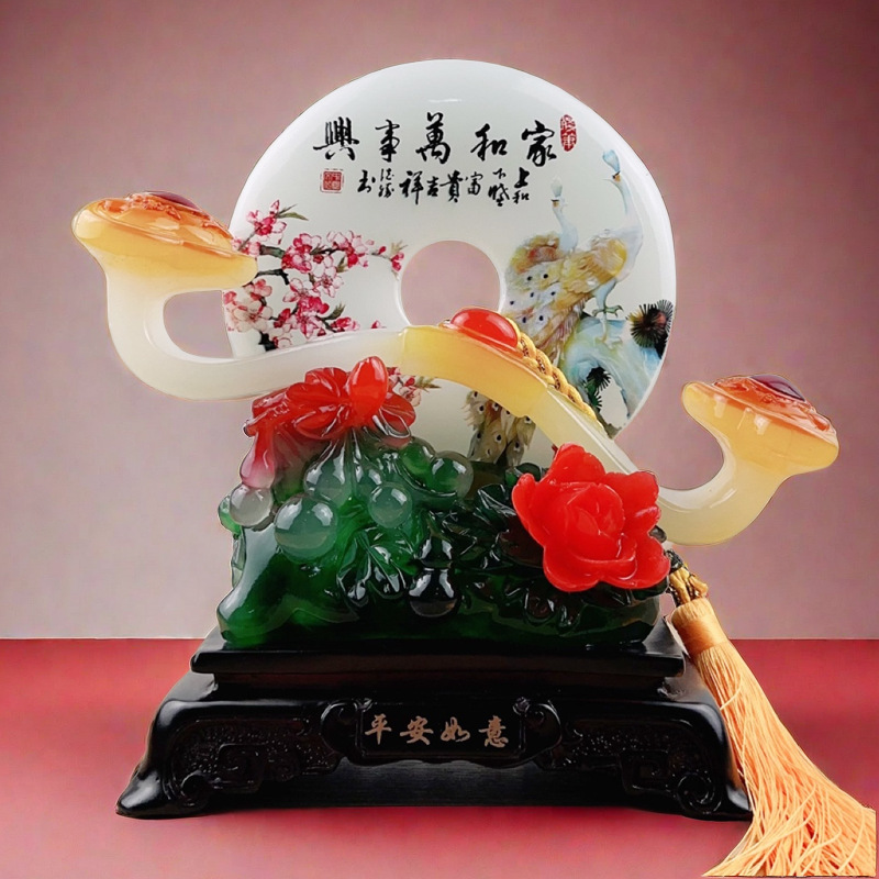 平安扣摆件家居客厅装饰招财乔迁新居开业礼品酒柜装饰品摆设批发
