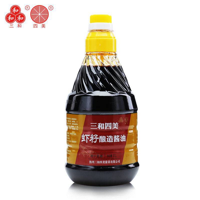 三和四美虾子酱油手工酿造调料虾籽老抽1l扬州特产拌菜调味品