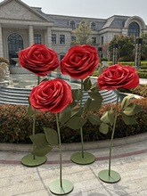 婚庆巨型立体玫瑰纸花艺婚礼大玫瑰道具美陈摆件网红橱窗布置装饰