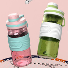 新款简约运动水杯大容量滤网男女生太空杯子学生户外携带塑料杯子