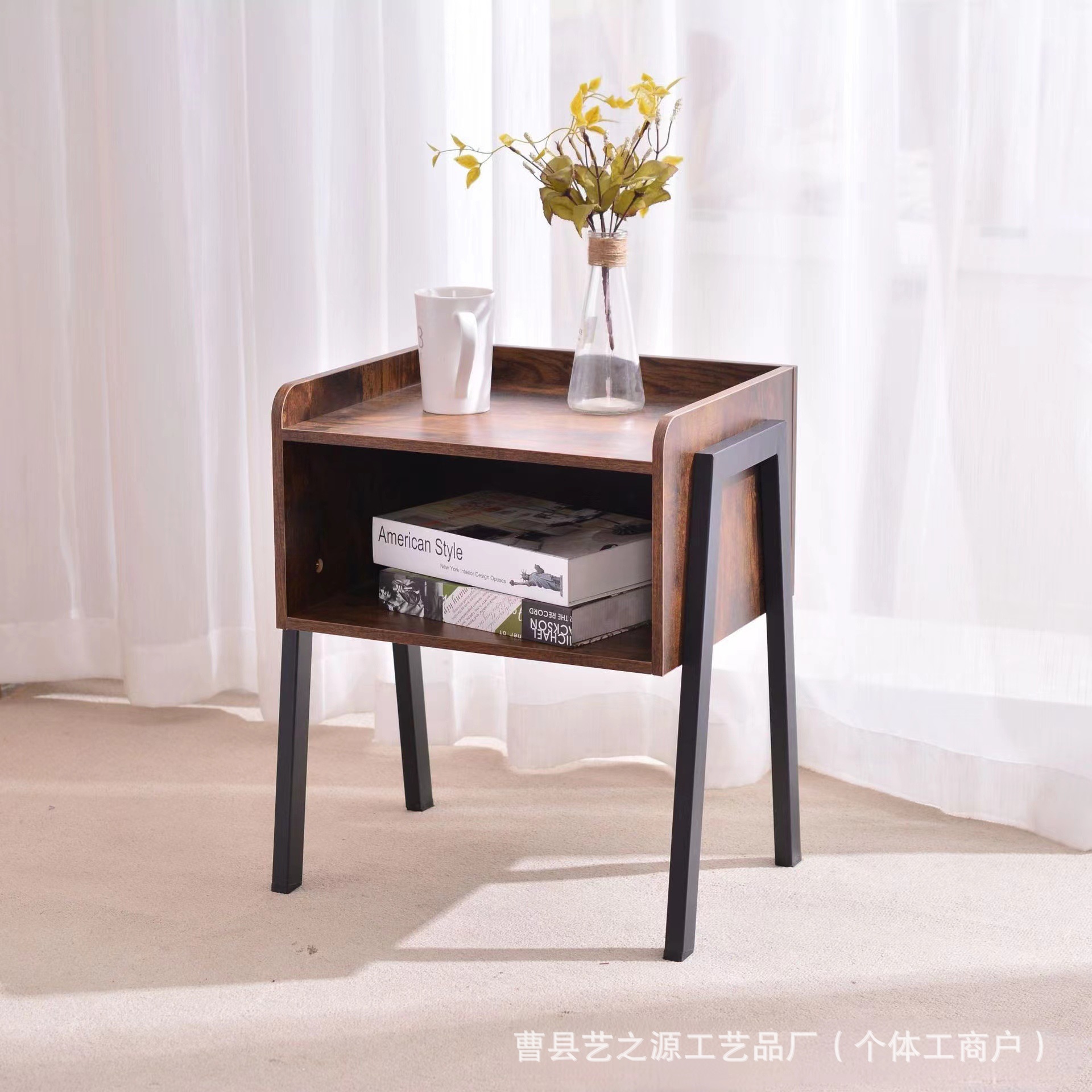 小茶几客厅卧室小户型茶台边桌铁艺收纳储物桌边几