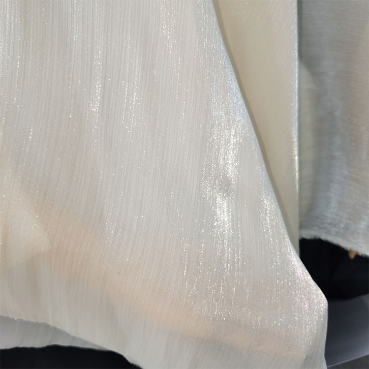 Support Customized Island Smooth Crepe Fabric Chiffon Crumpled Bright Silk Draping Comfortable Dress Women's Hanfu Material