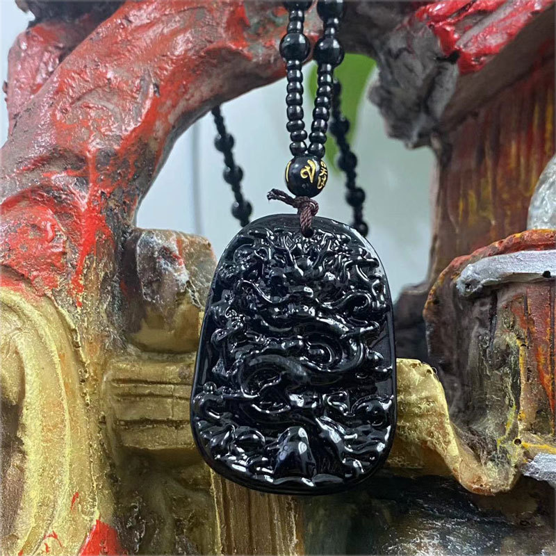 New Fashion Handmade Ethnic Chinese Style Dragon Shape Pattern Women's Clothing All-Match Necklace Pendant Wholesale