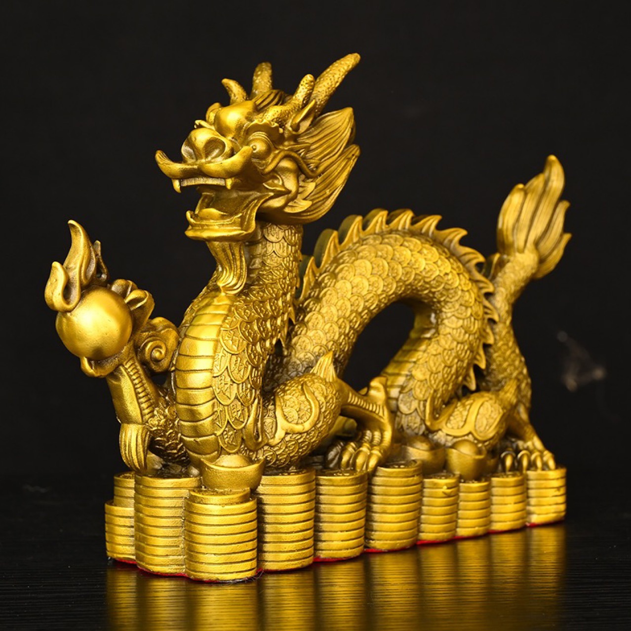 铜龙摆件吉祥物生肖龙金龙青龙汉龙家居办公室装饰开业工艺品摆设