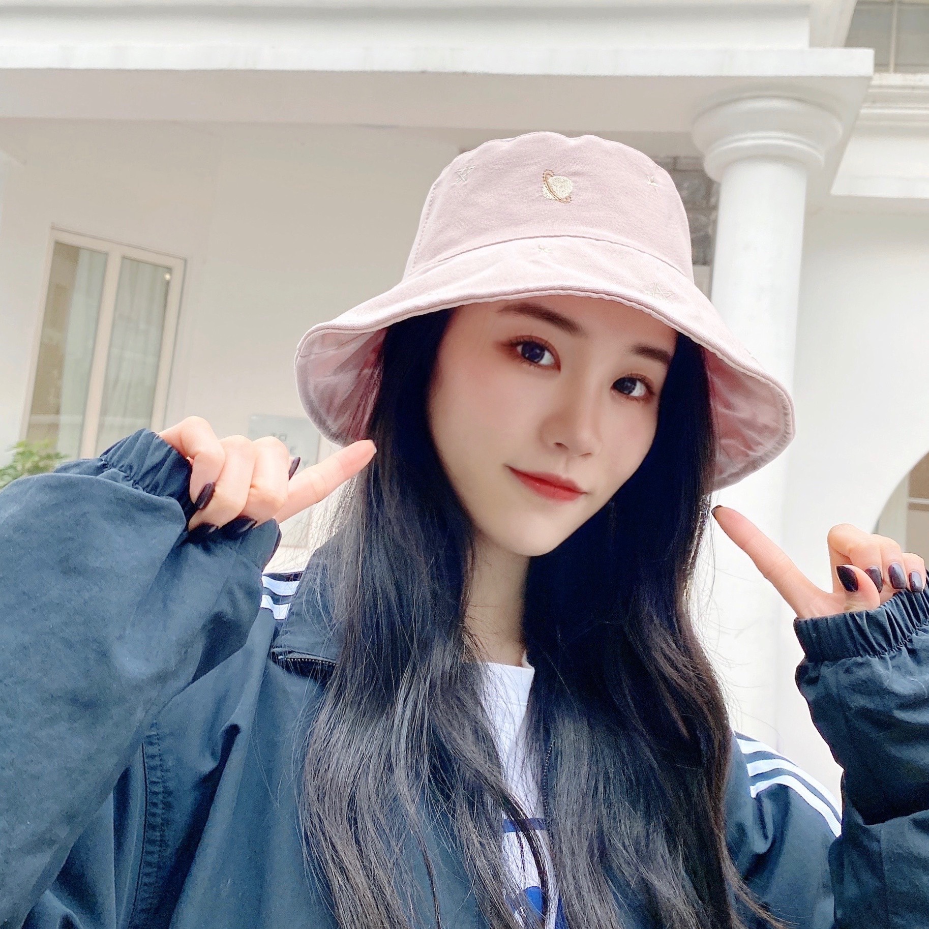 卡其色,黑色,白色,粉色,浅蓝系列渔夫帽帽檐款式/帽