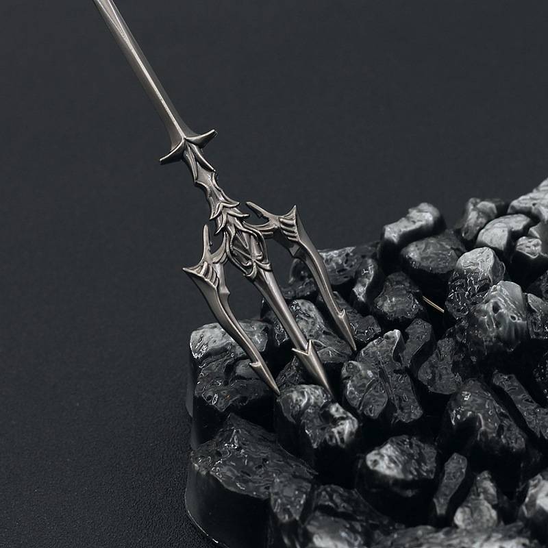 唐三海神叉动画版剧版海神三叉戟武器合金模型唐门暗器钥匙扣