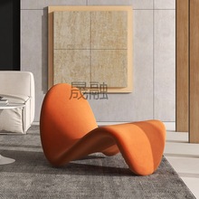 Xl意式轻奢懒人椅客厅休闲躺椅丹麦创意网红舌头椅阳台布艺单人沙