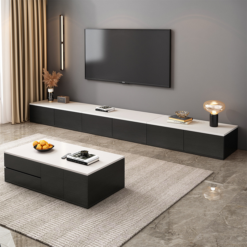 电视柜现代简约小户型客厅地台电视机柜轻奢落地茶几电视柜组合