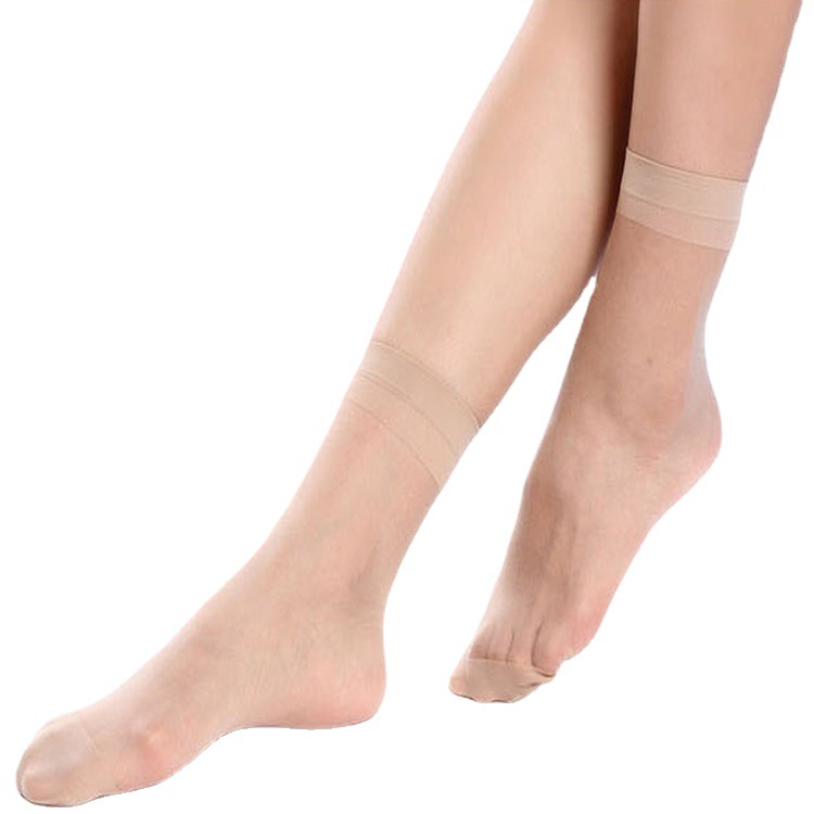 Yiwu Crystasilk Sock Women's Summer Thin Deodorant Glass Short Stockings Anti-Snagging Solid Color Invisible Silk