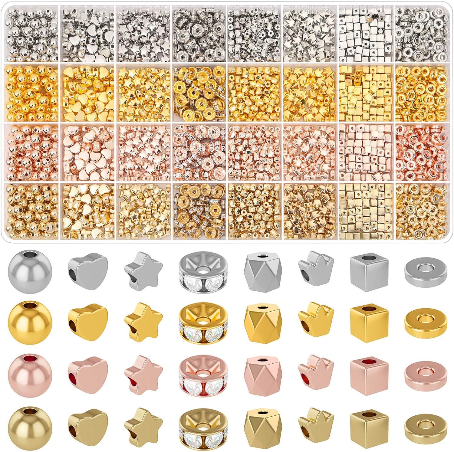 Alloy Spacer Beads Diy Accessories Handmade Beaded Loose Beads Bracelet Necklace Accessories Beads Material Package Wholesale