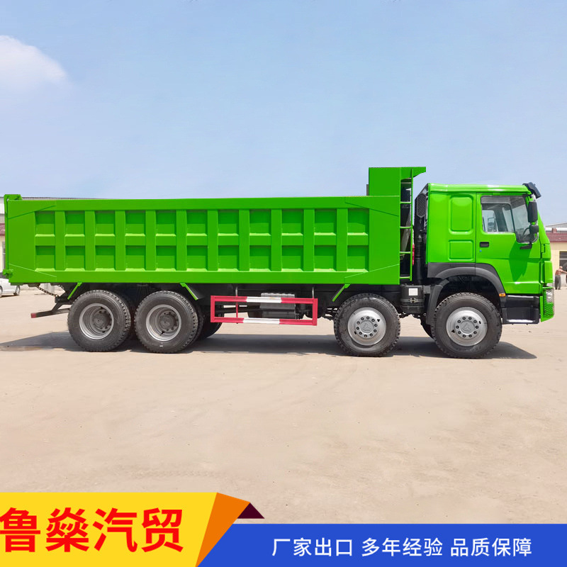 二手12轮豪沃自卸车出口 371马力砂石料运输车厢货车 全新轮胎