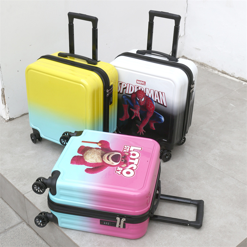 Gradient Cartoon Children's Trolley Case Printable Logo Children's Luggage Leisure Suitcase Education Training Boarding Bag