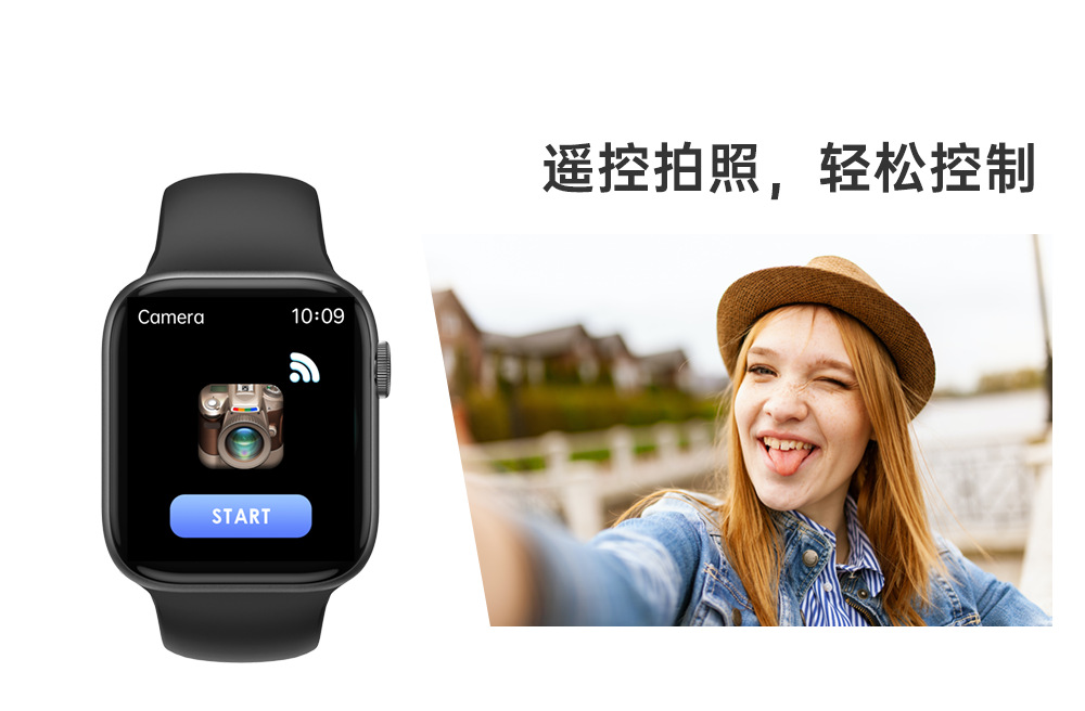 外贸t800智能手环1.72高清大屏旋转按钮多功能蓝牙音乐电话手表