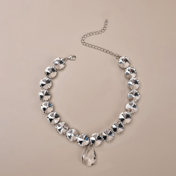 土耳其流行饰品彩色玻璃套装大气项链 百搭中东新娘婚纱饰品厂家