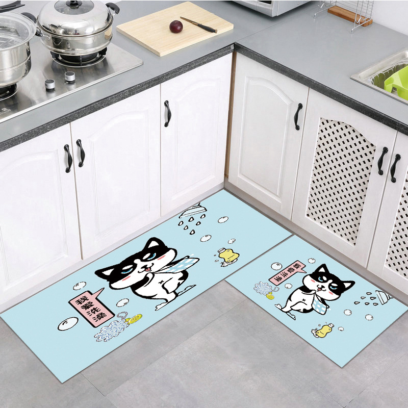 Absorbent Non-Slip Cartoon Cat Paw Figure Cross-Border Flannel Floor Mat Carpet Entry Carpet Mats